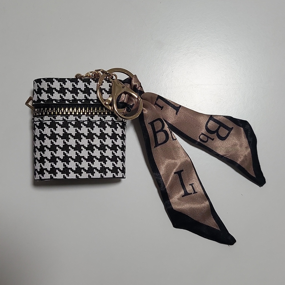 Black and White Keychain Purse Charm Pouch